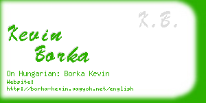 kevin borka business card